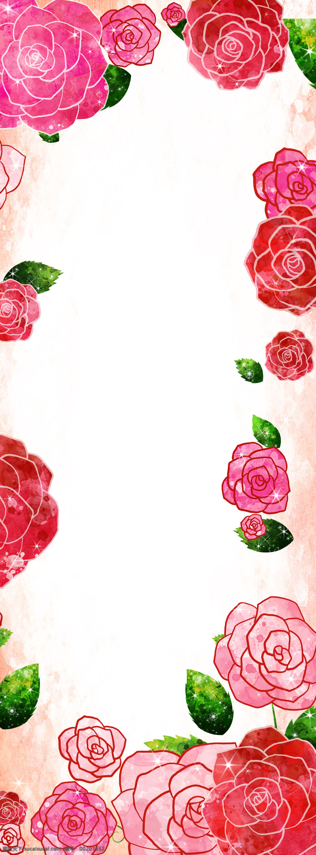 精美 简约 红色 鲜花 展板 背景 粉红
