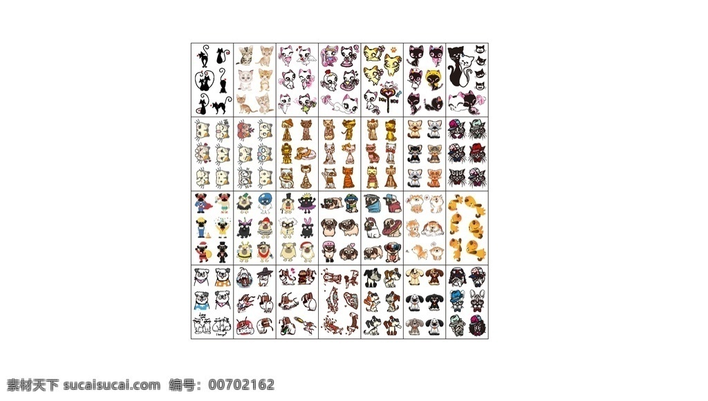 卡通小貓小狗 小貓 小狗 卡通 矢量 小動(dòng)物