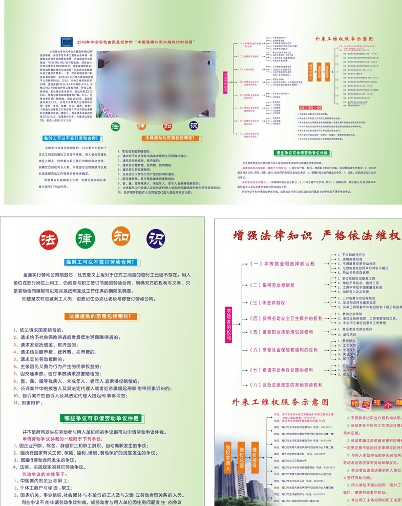 外來工 法律知識 法律援助 維權(quán)服務(wù) 農(nóng)民工 折頁 優(yōu)惠卡 活動 卡