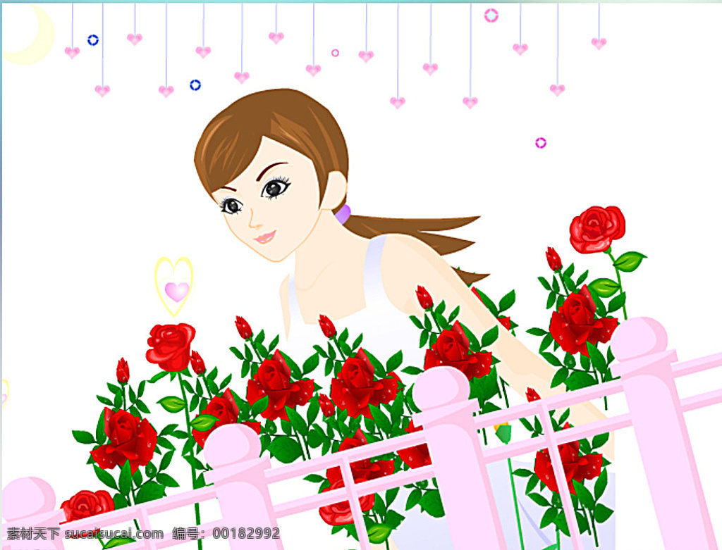 玫瑰 花邊 女孩 flash 動(dòng)畫(huà) 玫瑰花邊 卡通女孩 陽(yáng)光女孩 圍欄 多媒體 動(dòng)畫(huà)素材 swf 白色