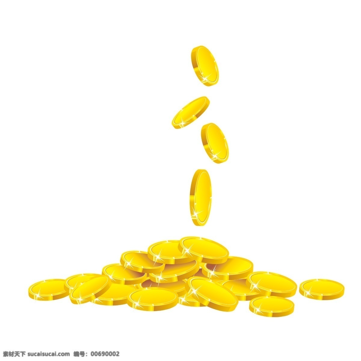 金幣 一堆金幣 金幣掉落 金 金子 分層