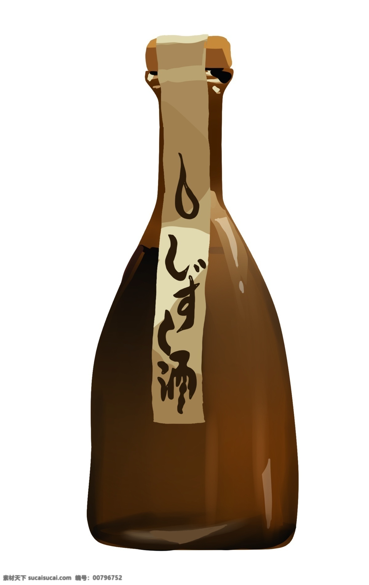 日本 特色 酒瓶 插画 瓷质的酒瓶 卡通插画 日本插画 日本物品 日本小物 日本风情 白色的标签