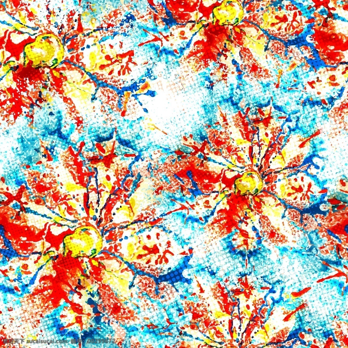 矢量 花卉 抽象 背景 底紋 水彩 手繪 水墨 筆觸 筆刷 飛濺 噴濺 斑點(diǎn) 花朵 花紋 復(fù)古 抽象背景 彩色 炫彩 時(shí)尚 時(shí)尚背景 花卉背景 無(wú)縫 無(wú)縫背景 背景底紋 底紋邊框