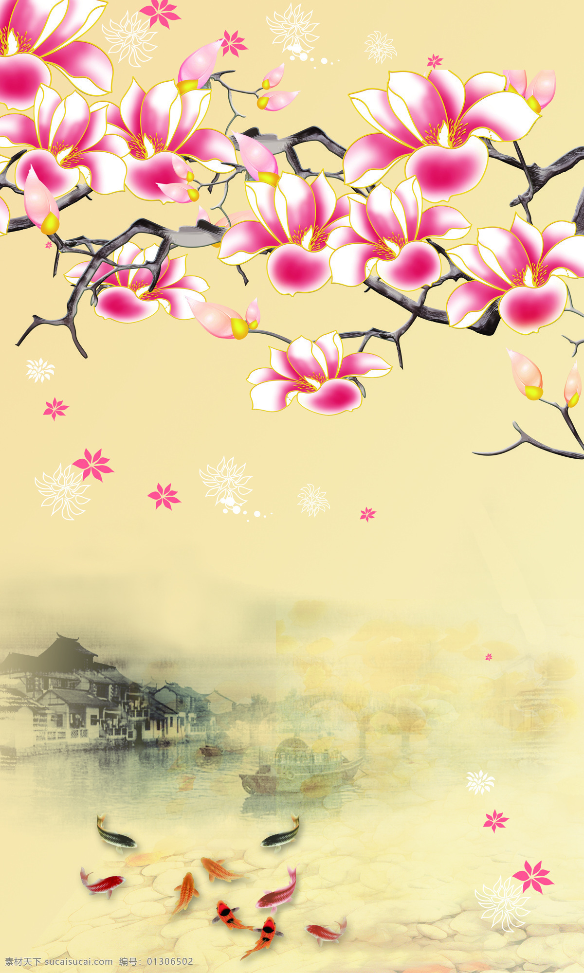 玄關(guān) 裝飾畫 背景墻 3d背景墻 黃色