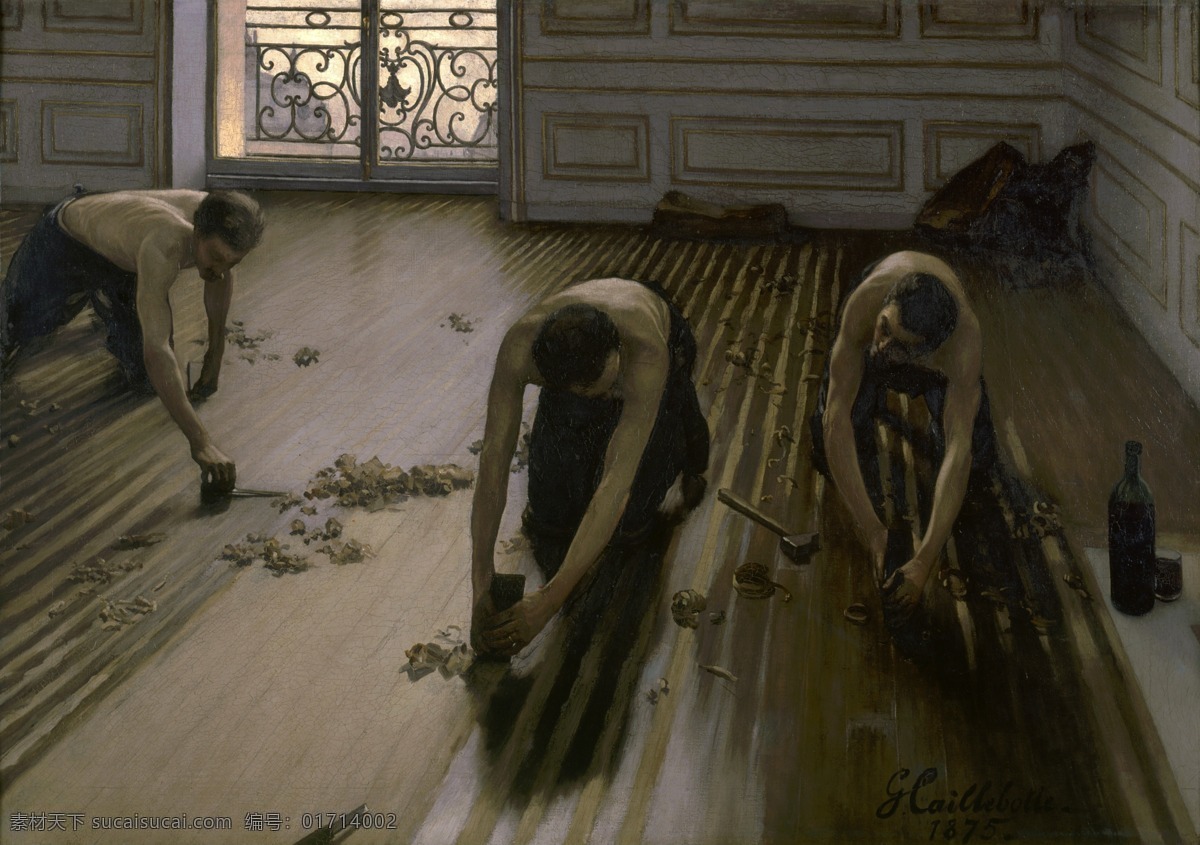 法国 高清 绘画书法 文化艺术 印象派 油画 卡勒波特 刨地板的工人 古斯塔夫 卡勒博特 谷歌艺术计划 google art 欧洲 绘画 图 家居装饰素材
