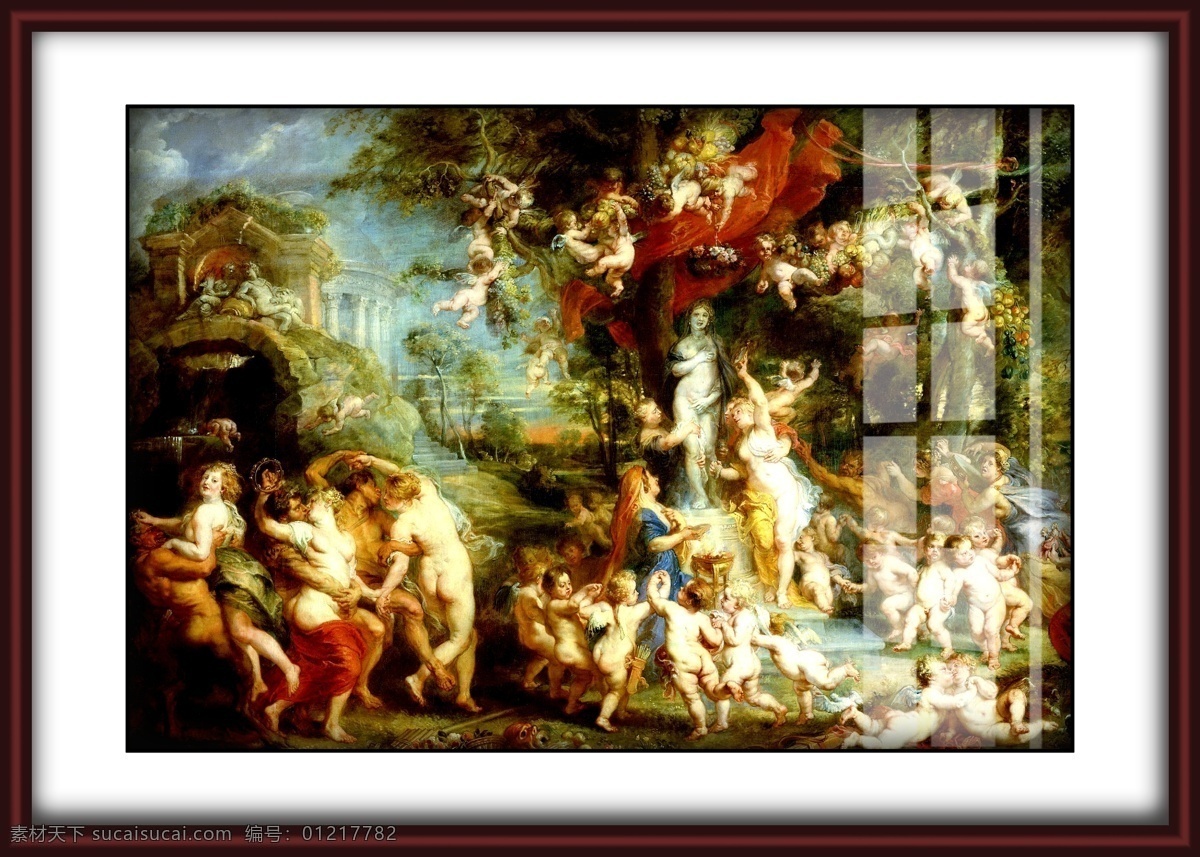 西方油画 战争与和平 天使 小孩 罗马 装饰画 相框装饰画 文化艺术 传统文化