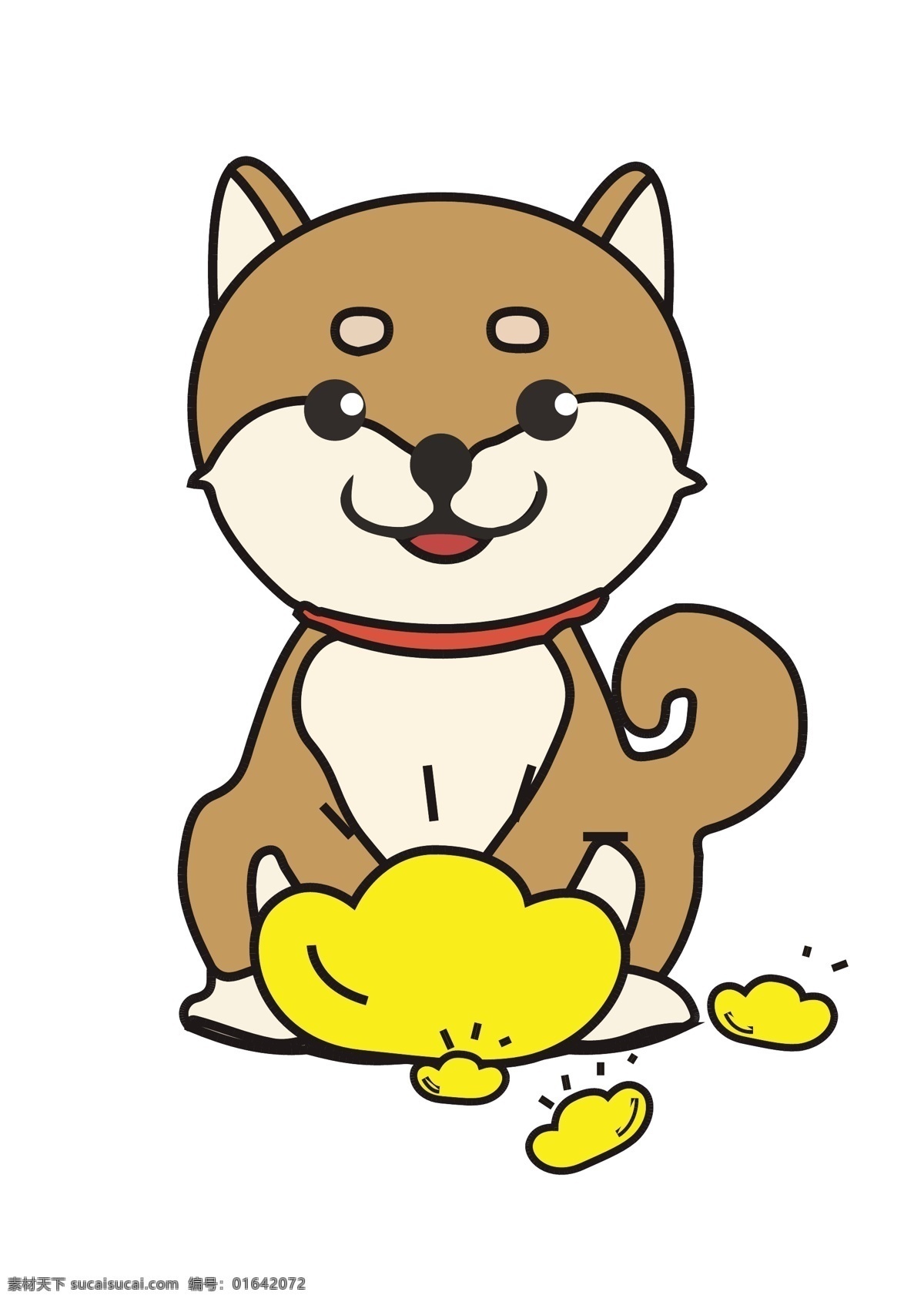 新年 狗年 可爱 卡通 小柴 犬 金元宝 狗 形象 卡通小 柴犬 狗狗 动物 2018年 年初 新春 春节 dog 装饰 吉祥 福气