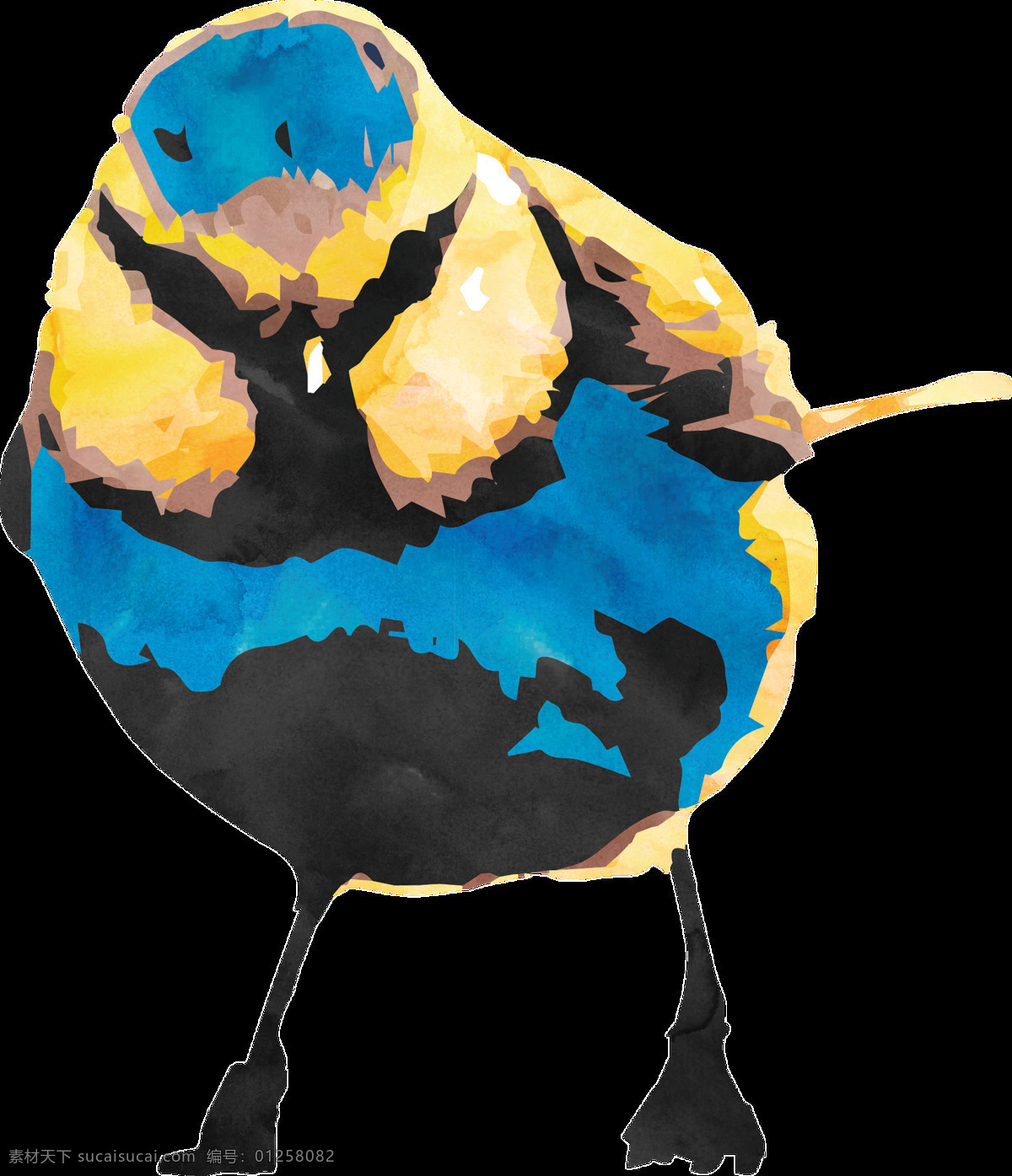 水彩 绘画 小鸟 卡通 透明 抠图专用 装饰 设计素材