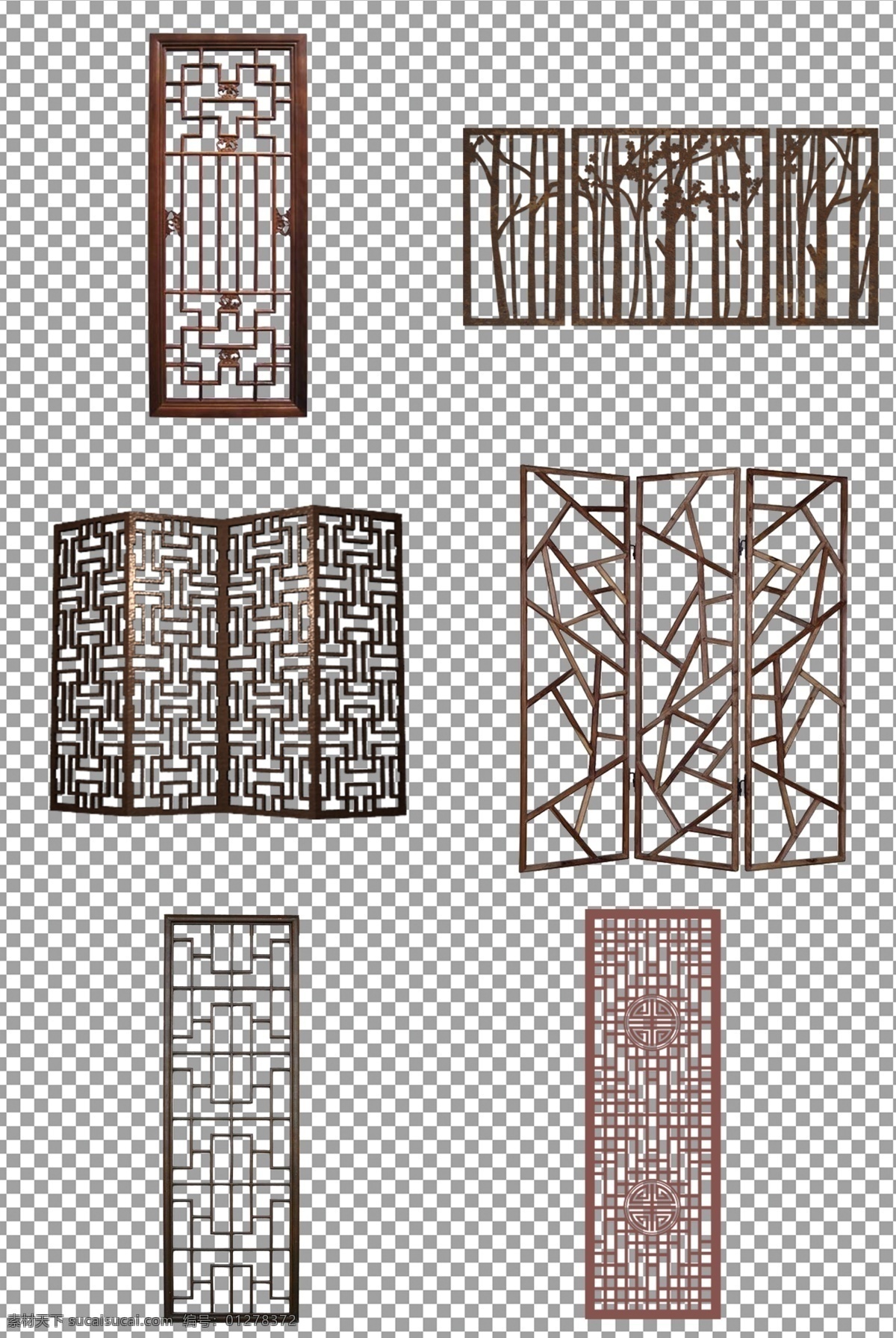 实木屏风窗户 中国风 古典 传统 雕花 花纹 实木 屏风 窗户 免抠 无背景 免抠图 抠图 元素 透明 通道 png免抠图 分层