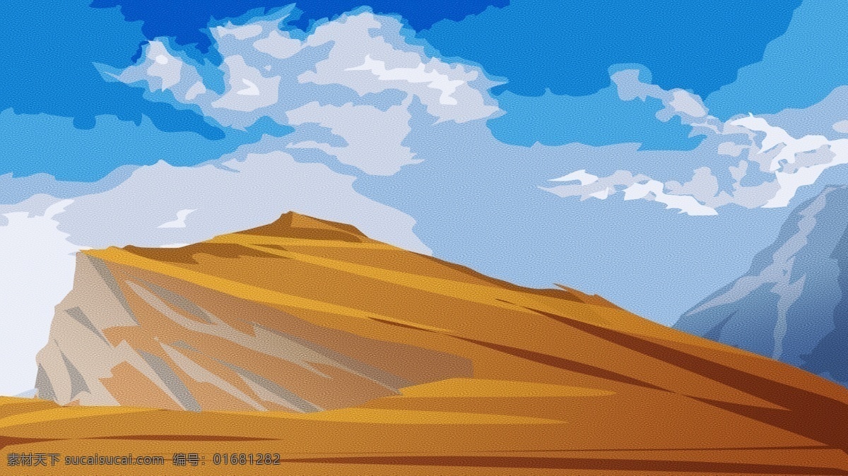 清新 藍色 卡通 手繪 沙灘 風景 插畫 背景 清新背景 卡通背景 手繪背景 藍天白云背景 插畫背景 沙灘風景