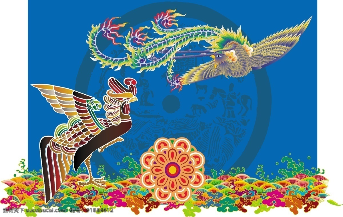 印花 矢量圖 動(dòng)物 鳳凰 服裝圖案 海浪 花 印花矢量圖 面料圖庫(kù) 服裝設(shè)計(jì) 圖案花型