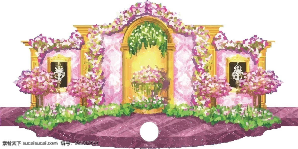 紫 金色 婚禮 手繪 紫色 歐式