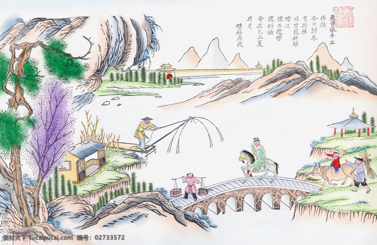 天津 杨柳青 木版年画 年画 民俗 春节 绘画书法 文化艺术