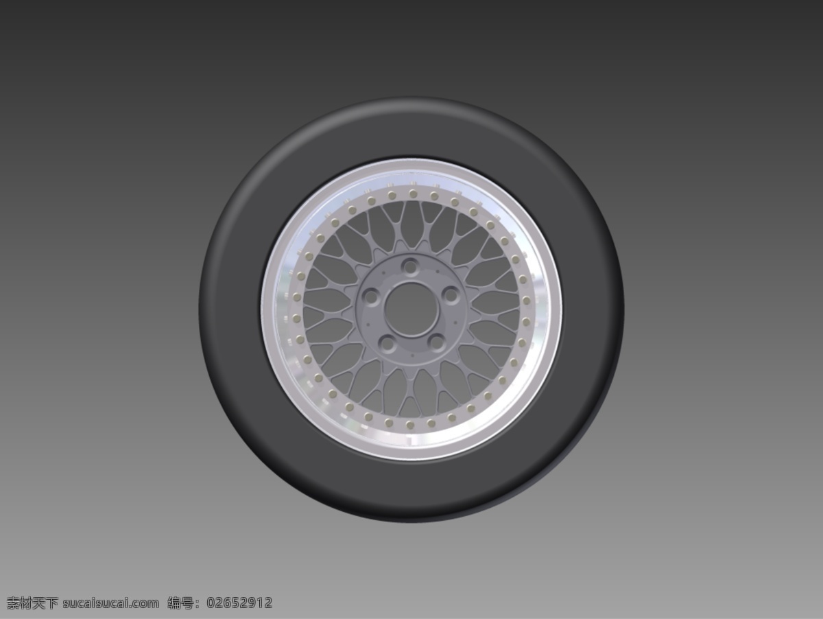 件 式 輪輞 輪胎 組件 rs bbs 汽車 3d模型素材 其他3d模型