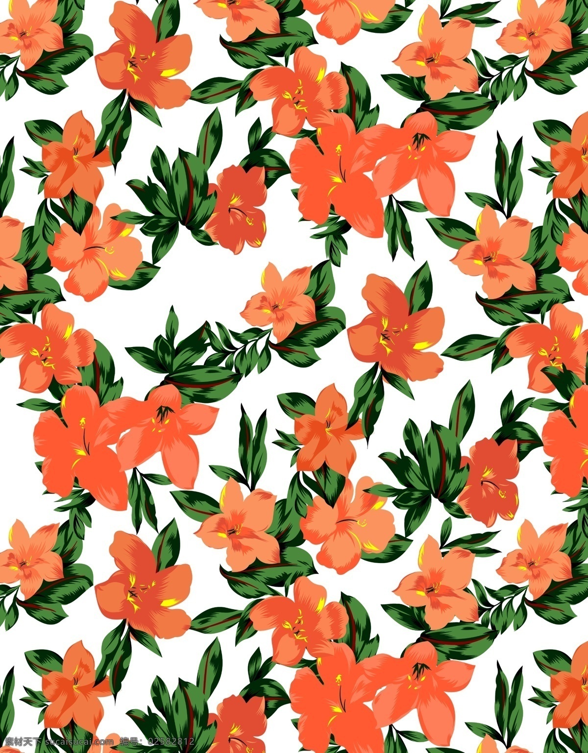 红色花卉图片 分色花卉 花卉 红色大花 数码印花 绿色叶子 大叶子 服装印花 墙纸 桌布