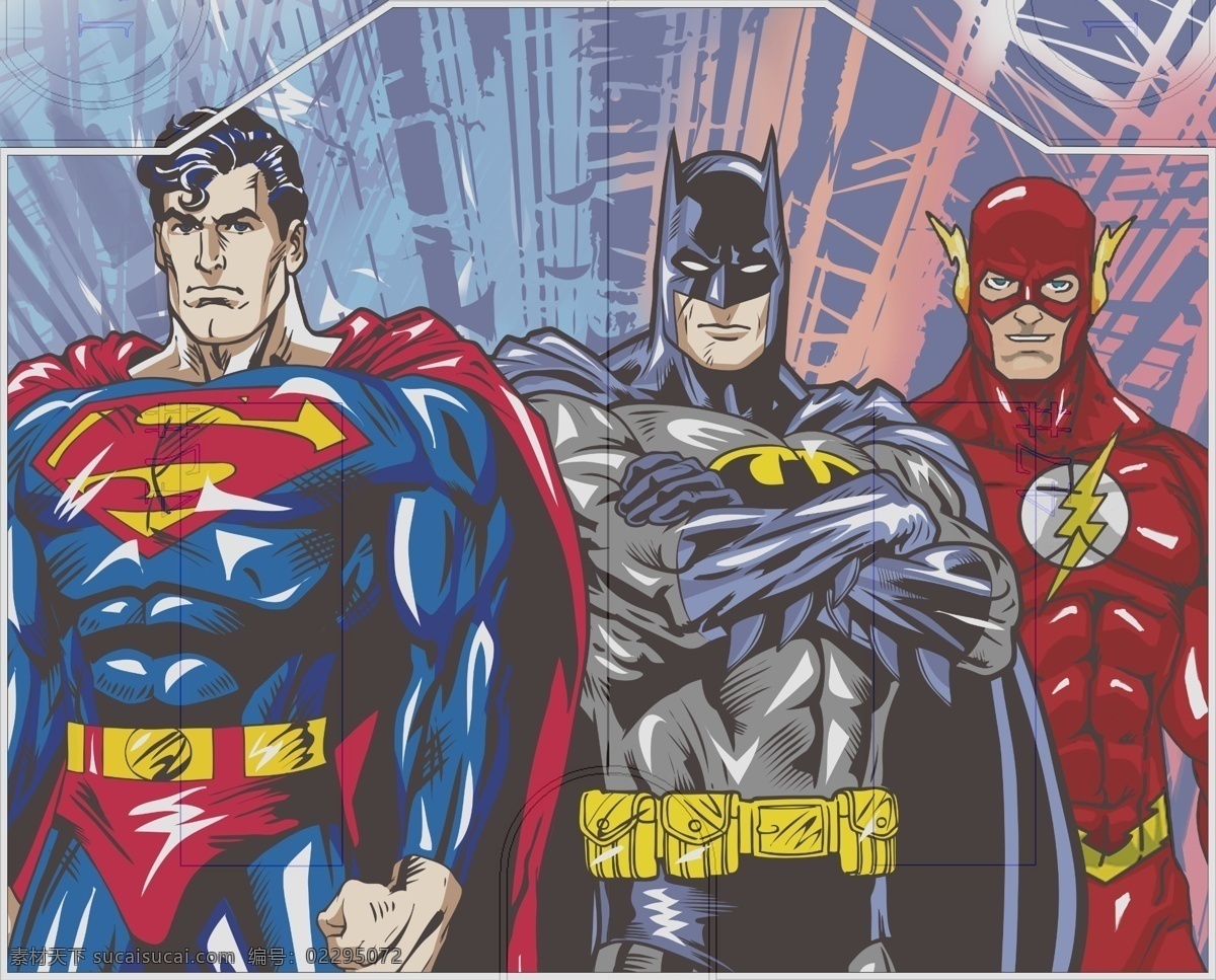 超人 蝙蝠侠 闪电侠 漫画英雄 漫画 素材3 展板模板