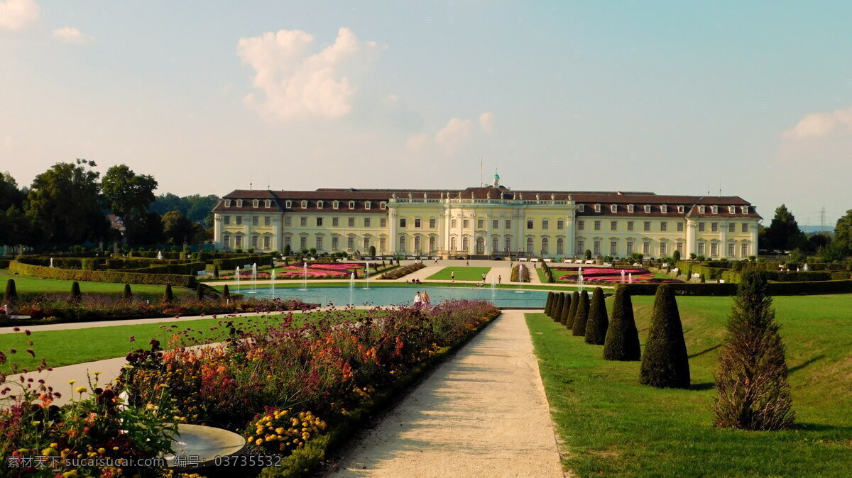 古老 德国 城堡 建筑 高清 巴洛克式 宫殿 花园 王宫 欧洲