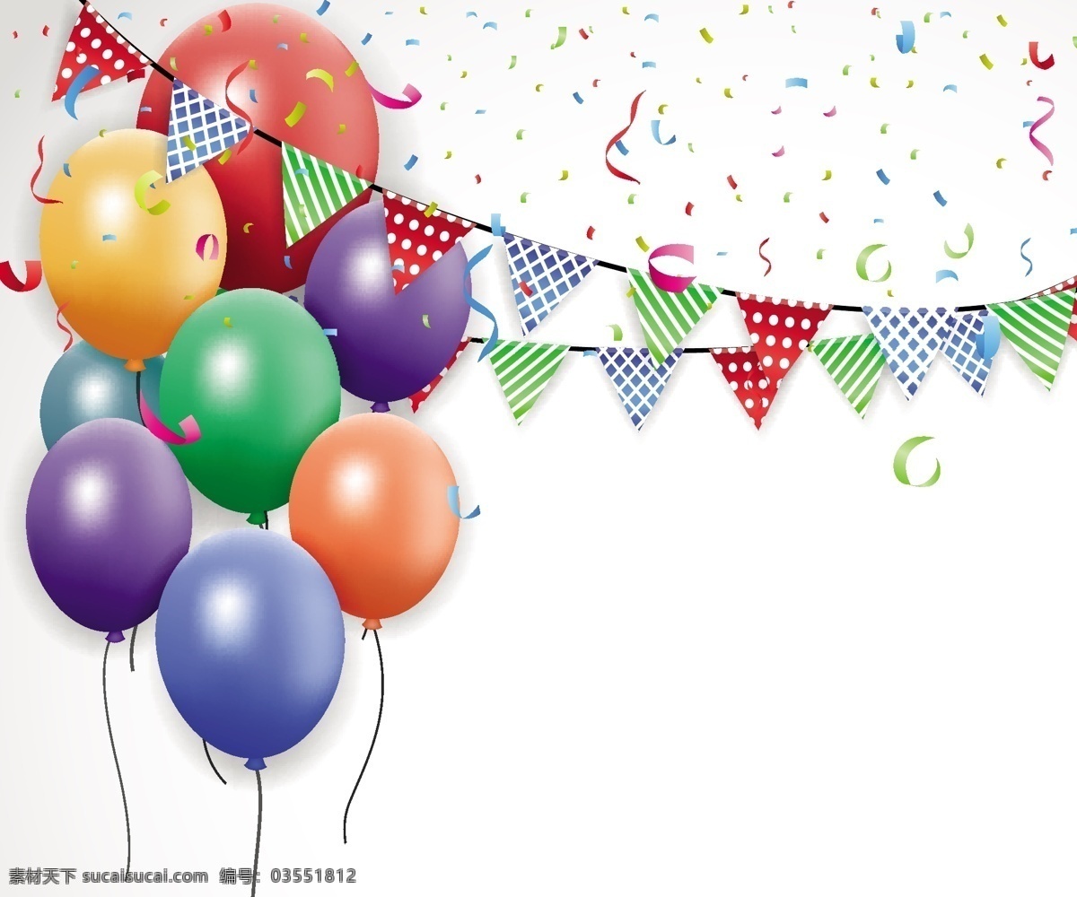 节日庆祝气球 节日 气球 彩色纸屑 生日气球 色彩 彩色 五彩缤纷 文化艺术 节日庆祝