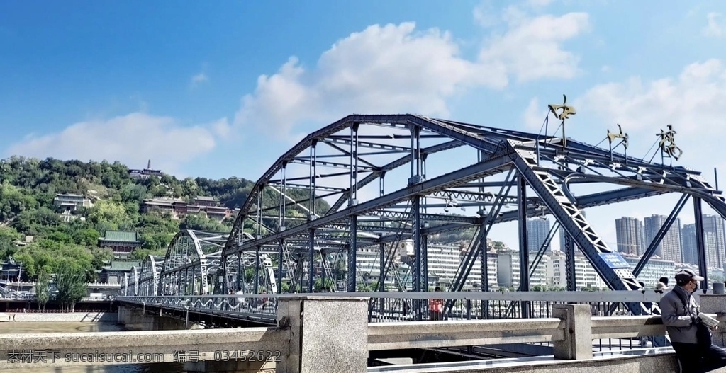 兰州 中山 桥 拍摄 黄河 中山桥 白塔山 风景 铁桥 摄影摄像 多媒体 实拍视频 城市风光 mp4