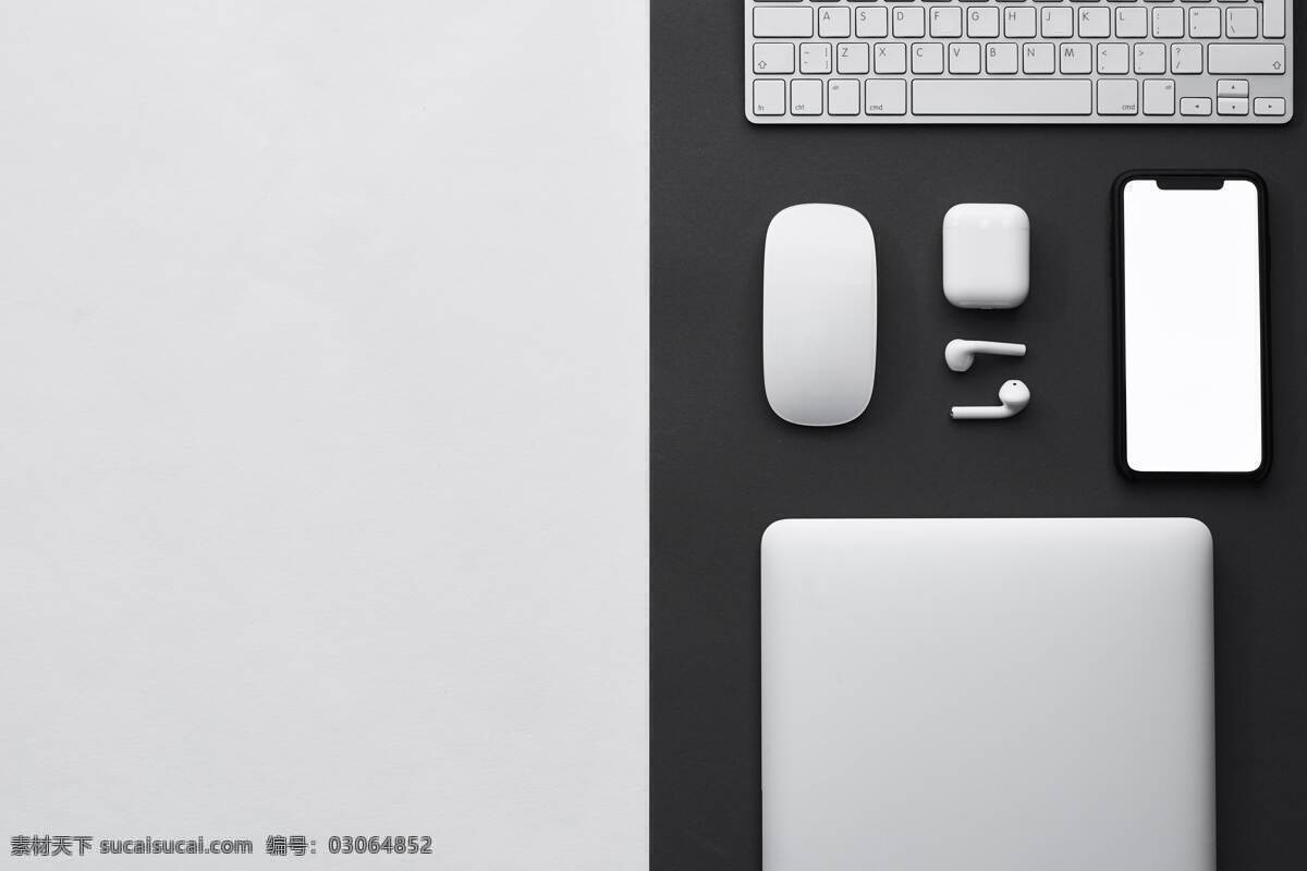电脑桌面 键盘 鼠标 蓝牙耳机 手机 ipad 摄影库 现代科技 数码产品