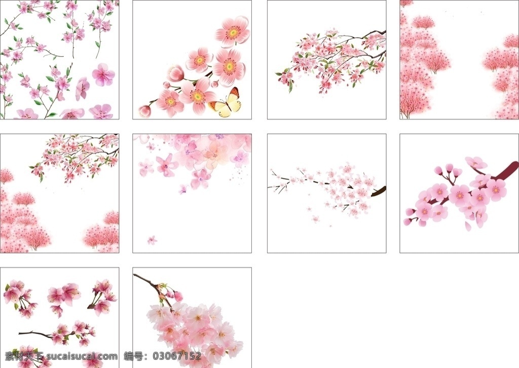 樱花桃花图片 樱花 桃花 花素材 自然 树叶飘落 自然景观