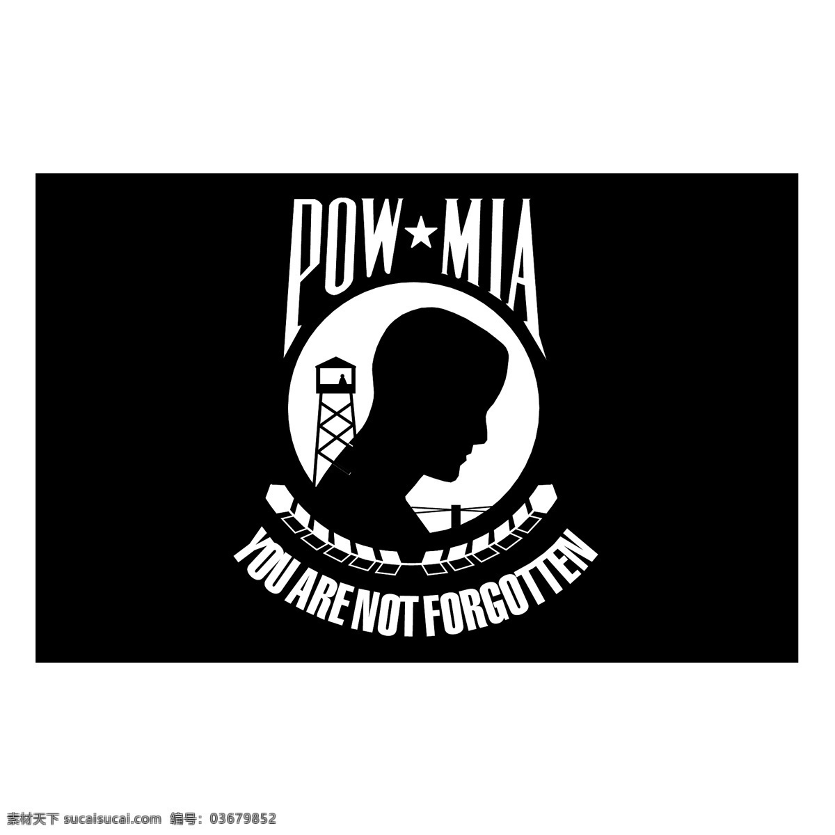 战俘米娅 powmia 标识 标识为免费 白色