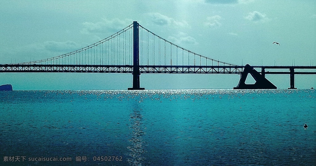 大連 跨海 大橋 跨海大橋 海 海鷗 藍天 鋼索橋 大海 白云 海浪 倒影 旅游攝影 國內旅游