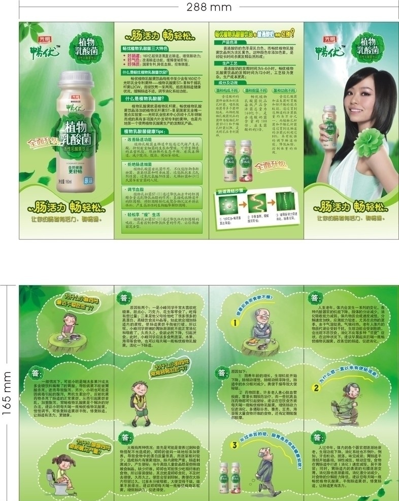 光明暢優(yōu) 光明 暢優(yōu) 張靚影 植物乳酸菌 腸活力 暢輕松 dm宣傳單 矢量