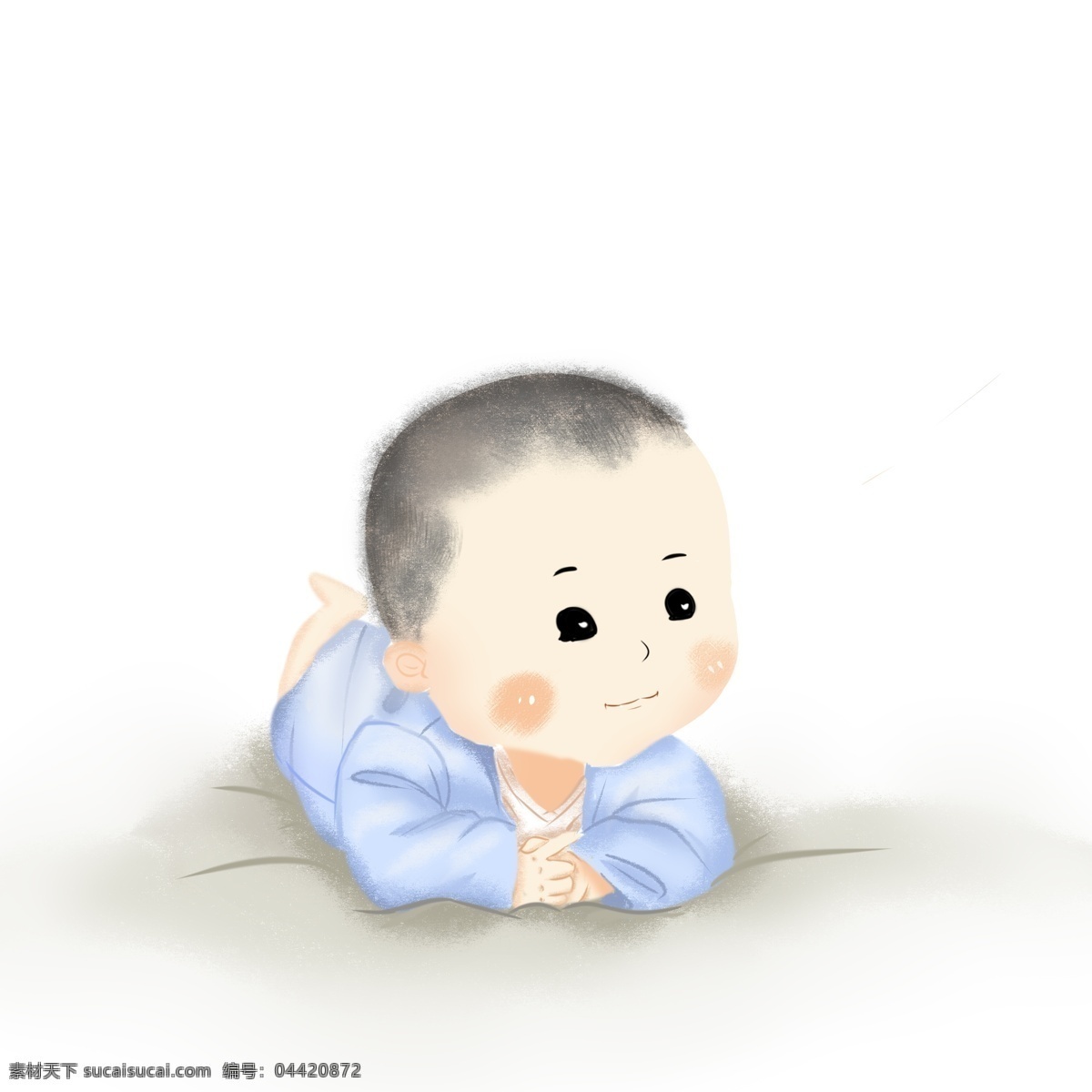 婴儿 小宝宝 手绘 q 版 卡通 幼儿 可爱 小孩子 岁 儿童 一岁 趴着 躺着 q版 元素 两岁 刚出生 宝贝 免抠 透明 写真 头像 照片