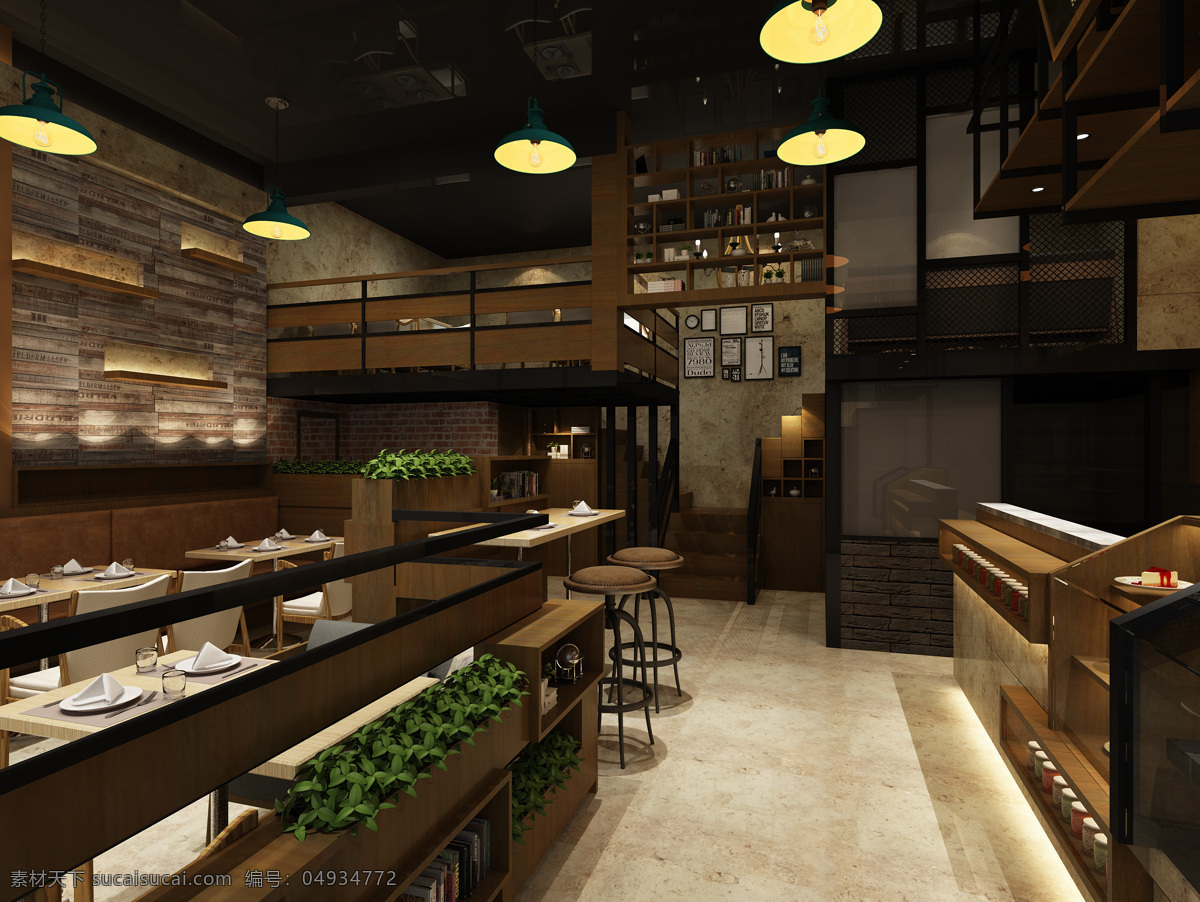 咖啡店 效果圖 咖啡 甜品 室內(nèi) 3d設(shè)計 3d作品
