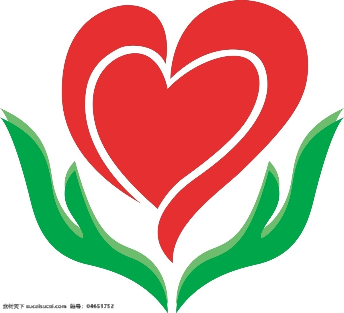 双手 托起 爱心 矢量图 绿叶 奉献 慈善 logo 标志 标识 矢量 标志图标 公共标识标志