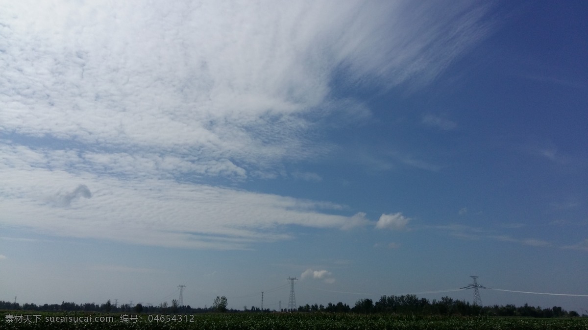 野外云天 藍天 白云 樹 清新 風(fēng)景 線塔 藍色