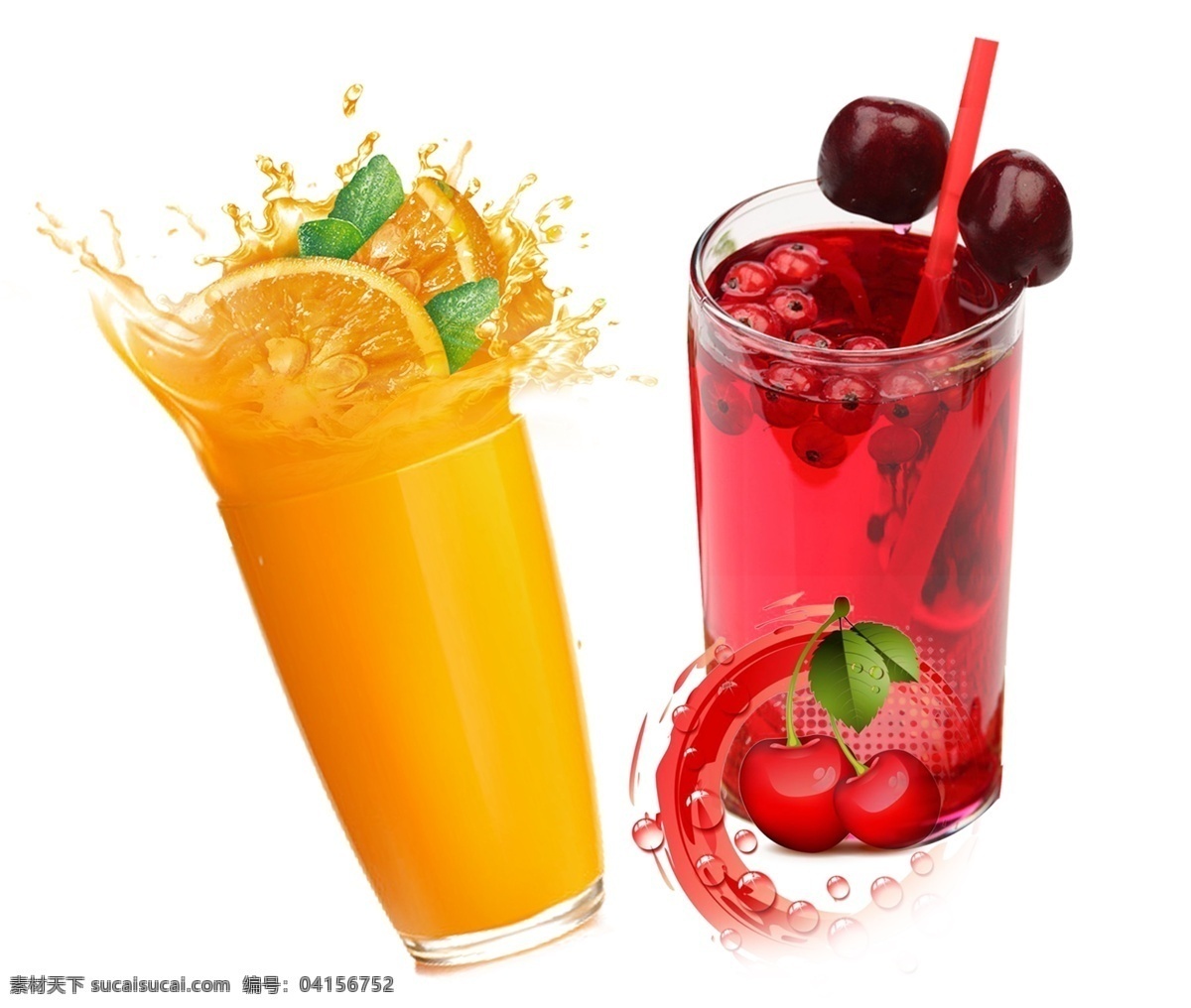 誘人 果汁 廣告 元素 清涼 冰爽 夏日 飲料 橘子汁 櫻桃汁 橙汁 繽紛 新鮮 水果 涼爽 冷飲 夏天 美味