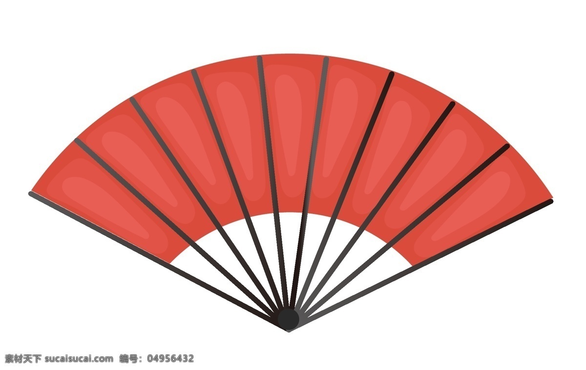一把紅色折扇 紅色折扇 扇子 納涼