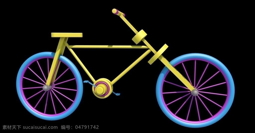 自行车模型 模型 c4d 自行车 创意自行车 c4d自行车 卡通自行车 3d设计 其他模型
