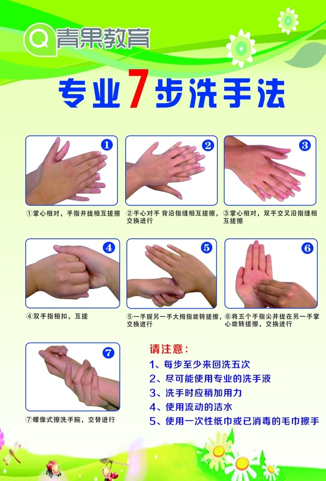 正確洗手程序 洗手方法 洗手步法 洗手法立體墻 卡通洗手法