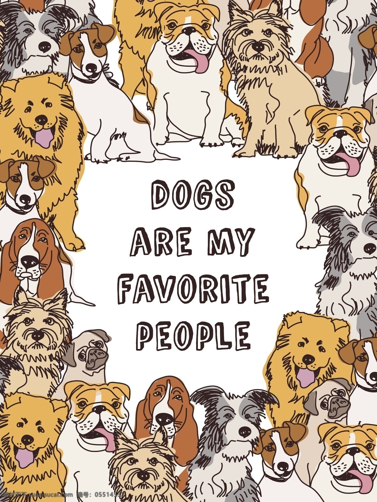 卡通手绘狗 可爱小狗 狗卡通图片 狗卡通 宠物狗 品种狗