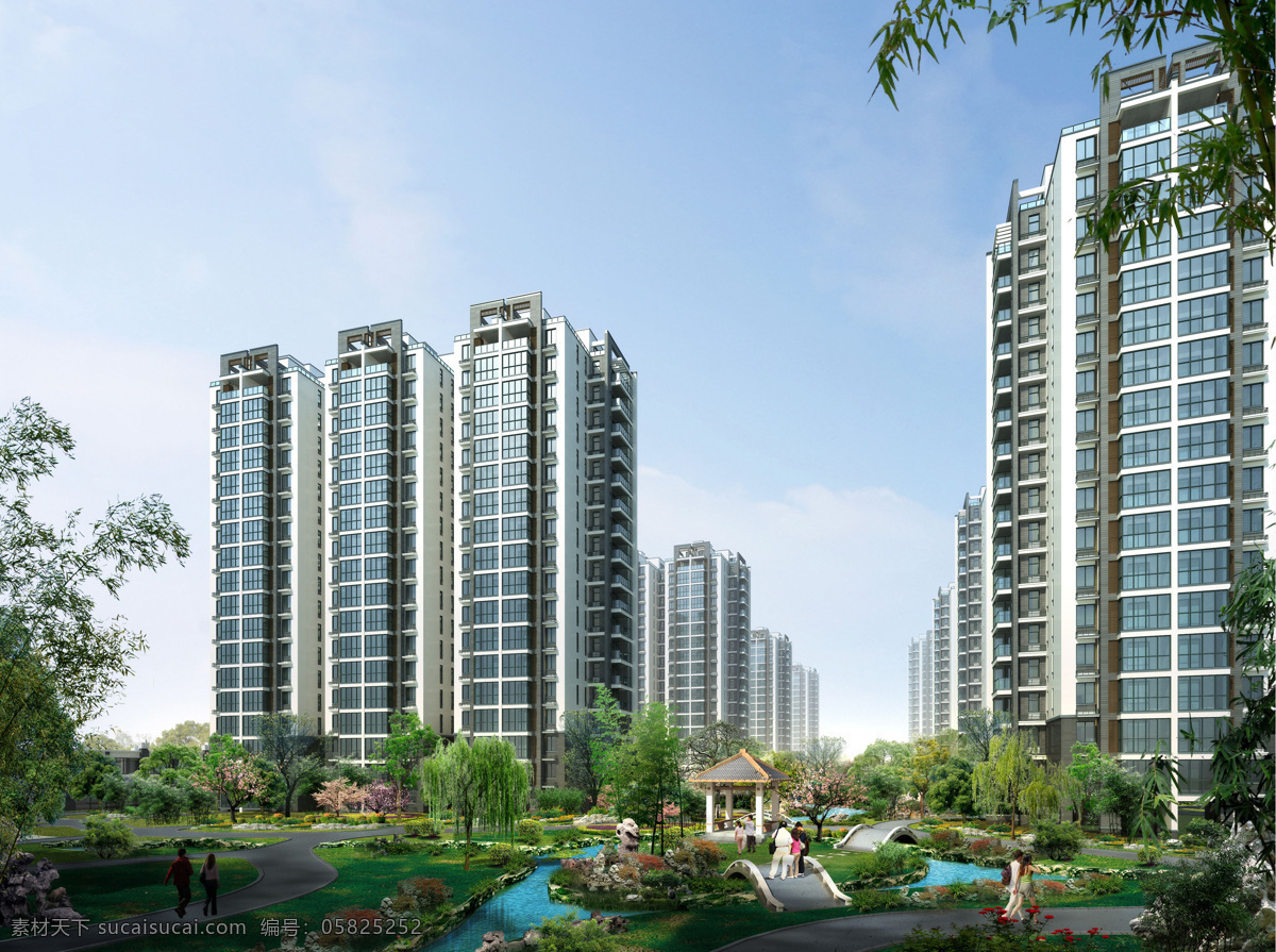 高层建筑图 住宅区 绿化 公寓 效果图 三维图 高层楼 建筑楼 小洋房 小区 写字楼 办公楼 建筑设计 环境设计