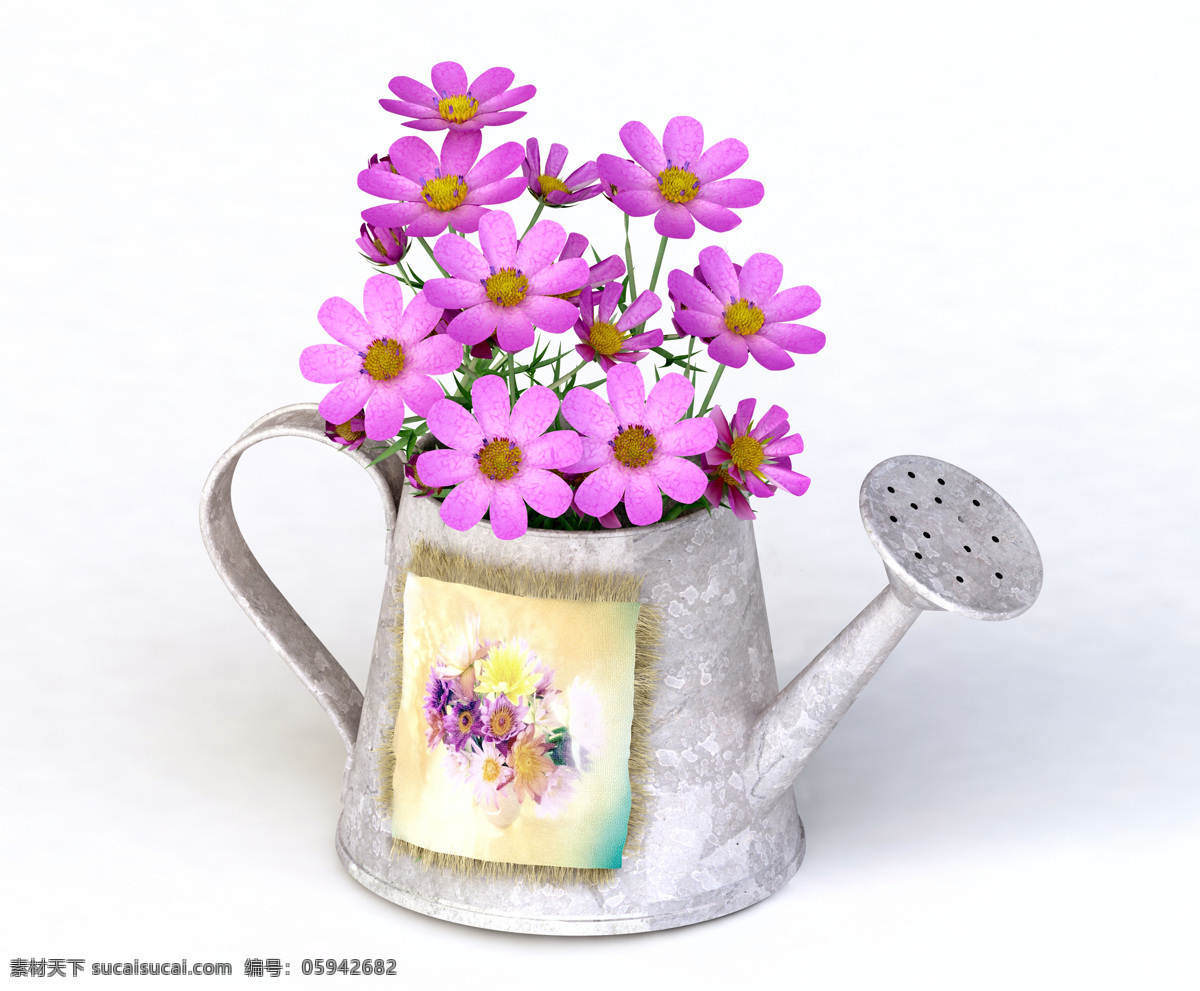 喷壶 里 鲜花 浇水 花盆 种植 创意图片 高清大图 其他类别 生活百科