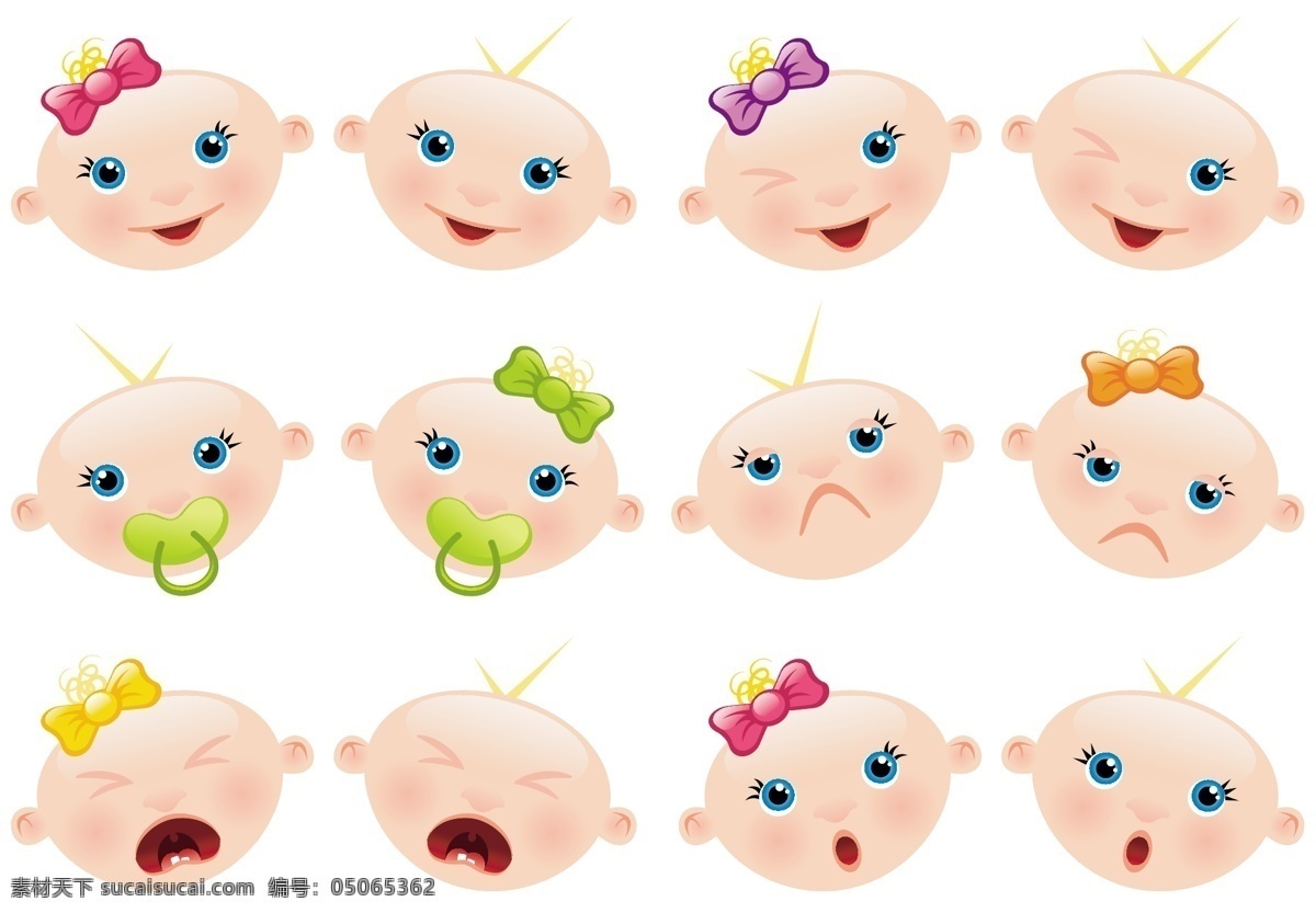 可愛 嬰兒 表情 矢量 標簽cdr 卡通cdr 卡通素材 女孩卡通圖 男孩卡通圖 矢量圖 其他矢量圖