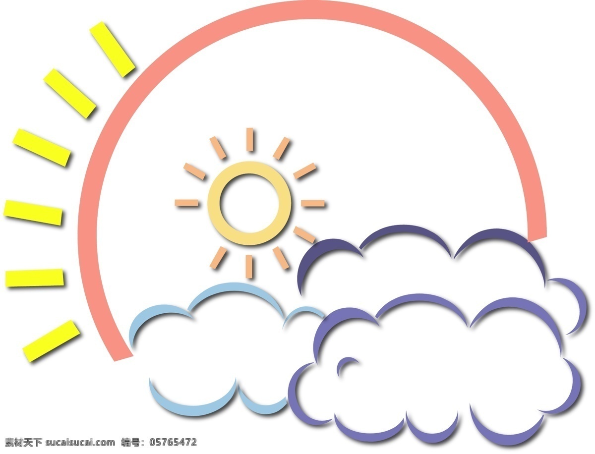 简约 边框 创意 元素 卡通 效果 可爱 太阳 云 对话框 装饰图案