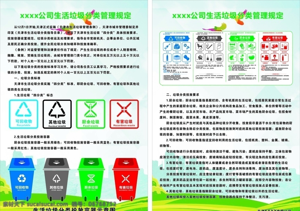 垃圾分類圖片 垃圾分類 天津市 標(biāo)準(zhǔn) 投放要求 12月1日 原創(chuàng)共享