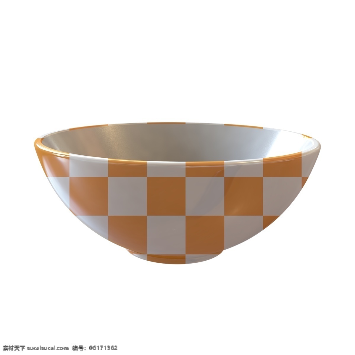 亮色 棋盤 印花 立體 碗 棋盤印花碗 大碗 立體碗 餐具 仿真 寫實3d 陶瓷 c4d 實物 插畫