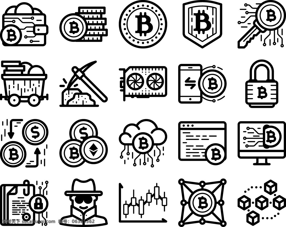 比特 币 手绘 图标 交易 走势图 电脑 线条 比特币 兑换 保密