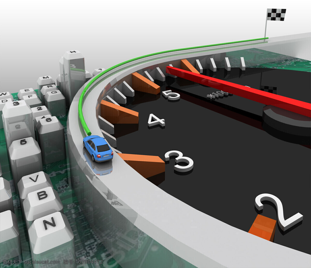 汽车电子 信息化 汽车仪表 键盘 时速 转速 3d设计 3d作品