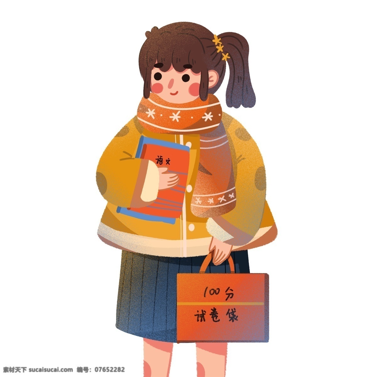 考 滿分 的卡 通 女孩 圖案 元素 學(xué)生 書本 簡約 創(chuàng)意元素 人物元素 人物圖案 分 試卷 袋 手繪 手繪元素 psd元素