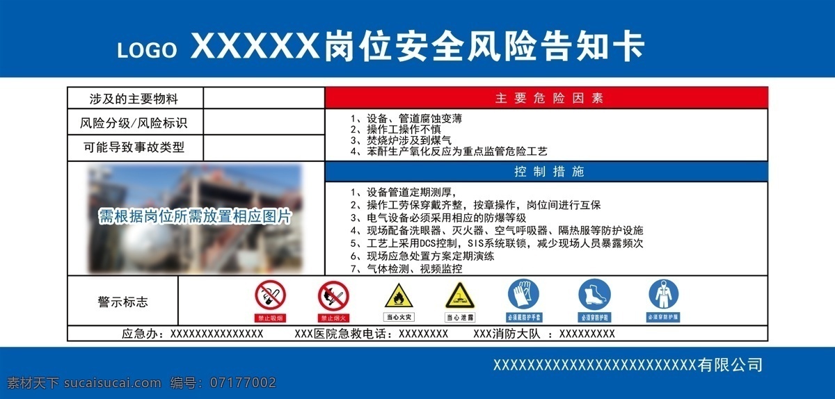 崗位 安全 風(fēng)險(xiǎn) 告知 卡 告知卡 化工 企業(yè) 規(guī)定 展示 展板 展板模板