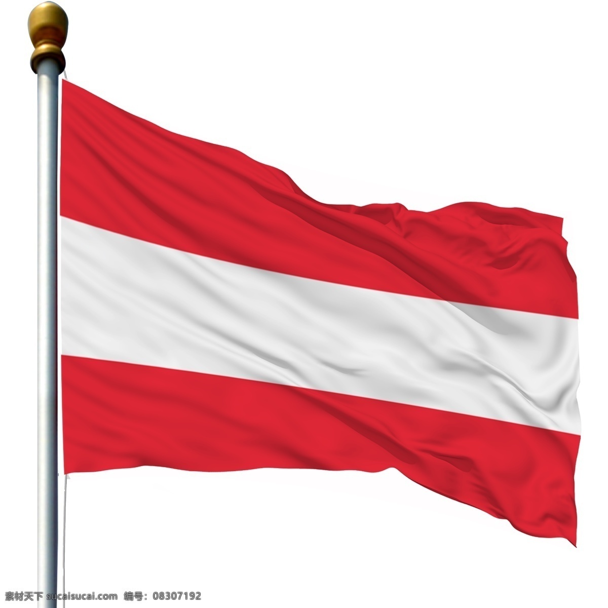 带 旗杆 奥地利 国旗 飘扬的旗子 带旗杆的旗子 带旗杆的国旗 飘扬 奥地利国旗