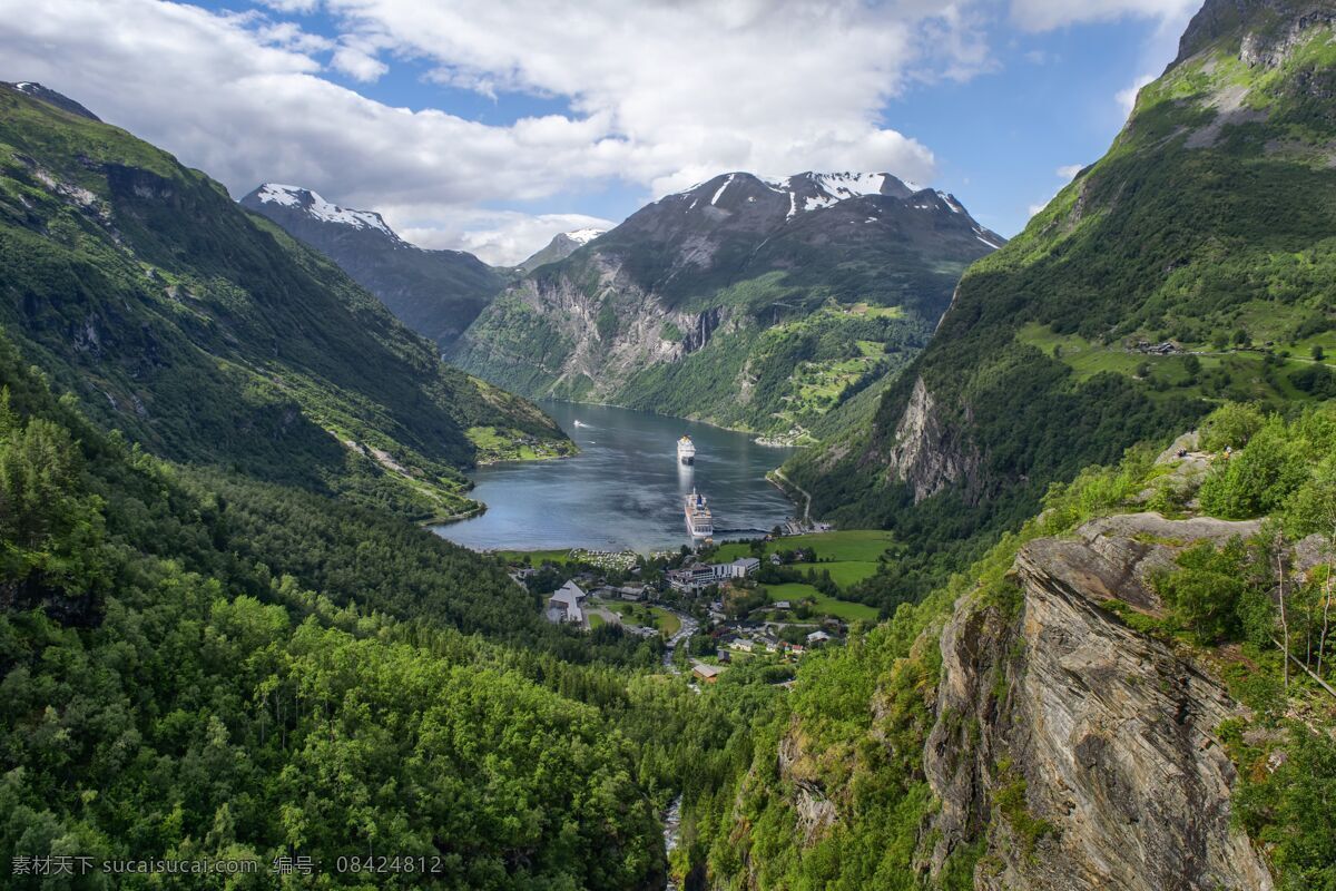 自然風(fēng)光 景觀 峽灣 挪威 山 天空 云 湖 旅游攝影 國外旅游