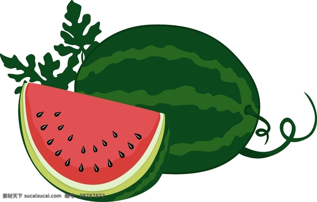 清凉 夏日 解暑 水果 矢量 西瓜 美食 红色 绿色 夏季美食 水果美食 常吃水果 补水 年轻 凉爽 夏天 冰爽 去火 多彩